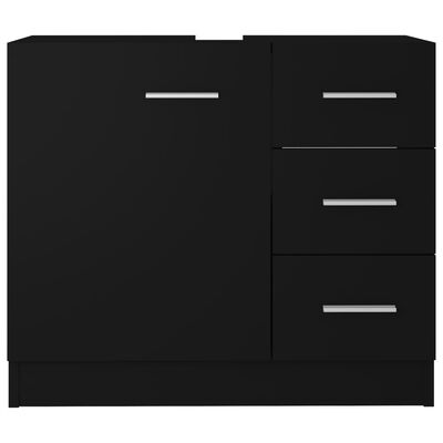 vidaXL izlietnes skapītis, melns, 63x30x54 cm, skaidu plāksne