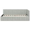 vidaXL Stūra gultas rāmis Gai&scaron;i pelēks 100 cm x 200 cm Samts