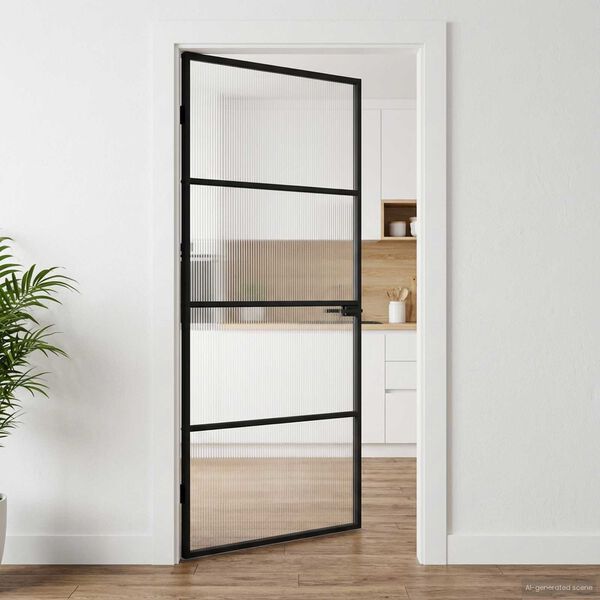 vidaXL Mājas durvis 93 x 201,5 x 3,5 cm Alumīnijs un Temperēts Stikls