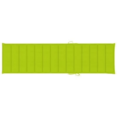 vidaXL sauļošanās zvilnis ar spilgti zaļu matraci, masīvs tīkkoks
