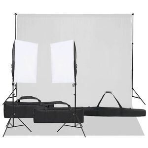 vidaXL fotostudijas komplekts, gaismas un fons