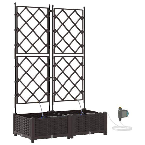 vidaXL Dārza stādītājs 2 pcs Brūna Tērauds