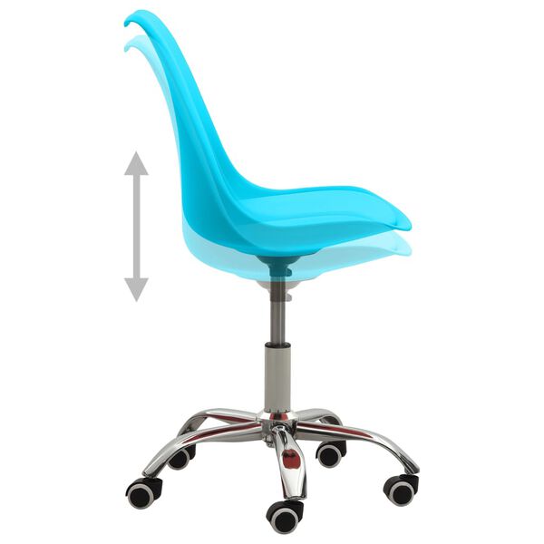 vidaXL virtuves krēsls, zila mākslīgā āda