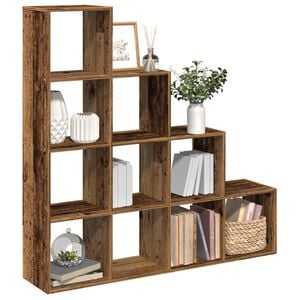 vidaXL telpas sadalītājs, grāmatu plaukts, 4 līmeņi, 131,5x29x131,5 cm