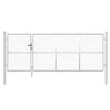vidaXL dārza vārti, sudrabaini, 350x125 cm, cinkots tērauds, sieta