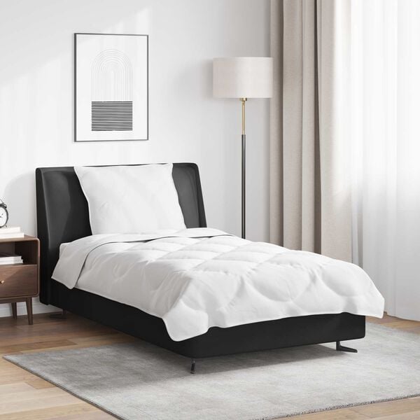 vidaXL Segas komplekts ar spilvenu 2 pcs Balts Mikro&scaron;ķiedra