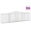 vidaXL arkveida gabiona grozi, 6 gb., 400x50x100/120cm, cinkota dzelzs