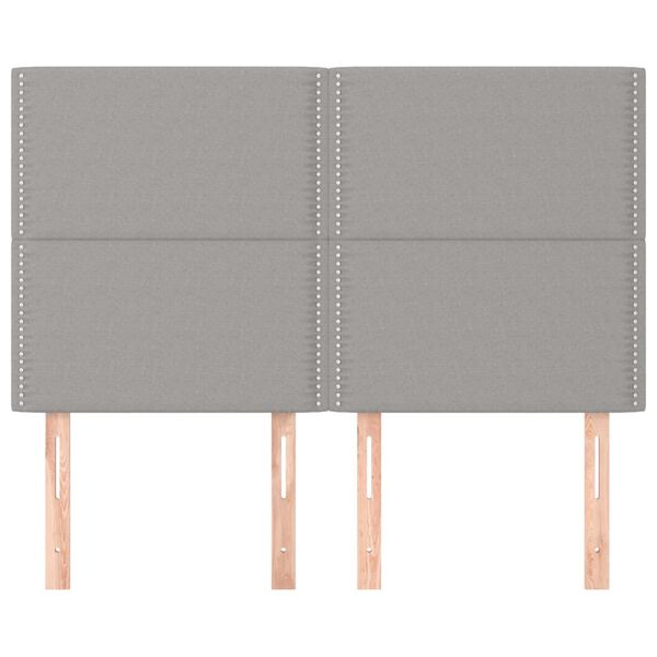 vidaXL galvgalis, gaiši pelēks, 144x5x118/128 cm, audums