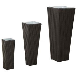 vidaXL Āra komplekts 3 gab. Melna 30 x 30 x 80 cm Metāls