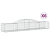 vidaXL arkveida gabiona grozi, 6 gb., 300x50x40/60 cm, cinkota dzelzs