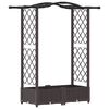 vidaXL Pacelta gulta ar treliem un jumtu Brūna 124 x 40 x 123 cm PP