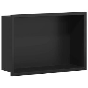 vidaXL Du&scaron;as ni&scaron;a Melns 30 x 20 x 9,5 cm Nerūsējo&scaron;s tērauds