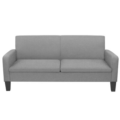 vidaXL dīvāns, trīsvietīgs, 180x65x76 cm, gaiši pelēks