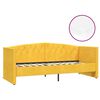 vidaXL dīvāngulta ar matraci, USB, dzeltens samts, 90x200 cm