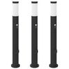 vidaXL stabveida gaismekļi ar sensoru un kontaktligzdu, 3 gab., 80 cm, nerūsējo&scaron;ais tērauds, IP44