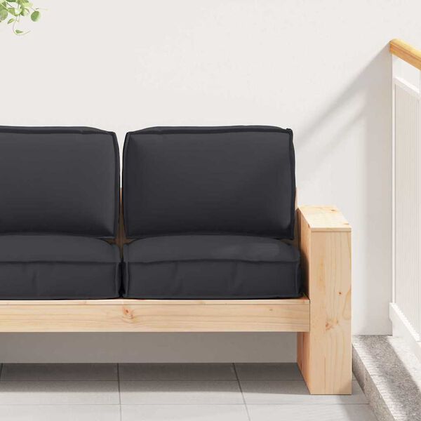 vidaXL Kastī&scaron;u spilvenu komplekts 2 pcs Melna Oksforda audums