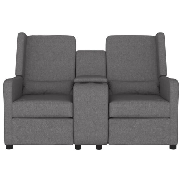 vidaXL divvietīgs masāžas krēsls ar glāžu turētāju, gai&scaron;i pelēks