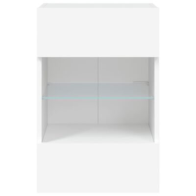 vidaXL TV galdiņi ar LED lampiņām, 2 gab., balti, 40x30x60,5 cm
