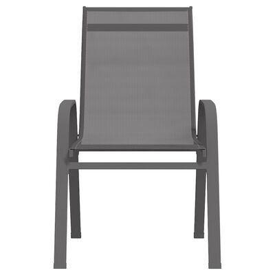 vidaXL dārza krēsli, 6 gab., tekstilēns, pelēki