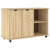 vidaXL Rito&scaron;ais skapis ar riteni Brūna 100 x 39 x 65,5 cm Cieta priede