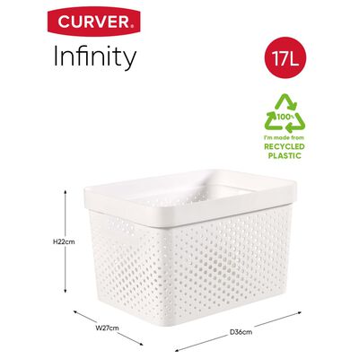 427238 Curver "Infinity" Storage Box Set 4 pcs with Lid 11L+17L White