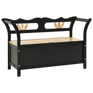 vidaXL sols, 107x45x75,5 cm, melns, egles masīvkoks