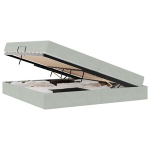 vidaXL Gulta ar uzglabā&scaron;anas vietu un matraci Gai&scaron;i pelēks Samts