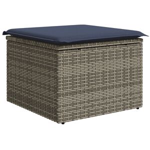 vidaXL Dārza soliņ&scaron; ar spilvenu Pelēka 55 x 55 x 37 cm poliratāns