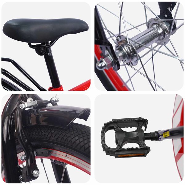 vidaXL Bērnu Velosipēds 18 Collas 5-7 gadiem Sarkana