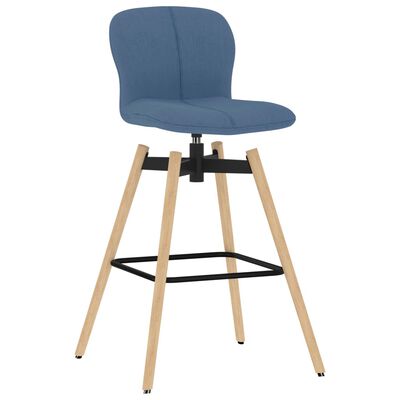 vidaXL grozāmi bāra krēsli, 2 gab., zils audums