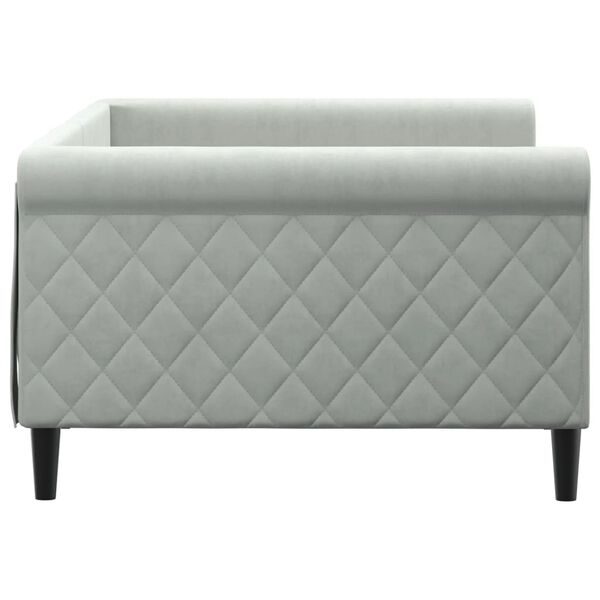 vidaXL dīvāngulta, gai&scaron;i pelēka, 100x200 cm, samts