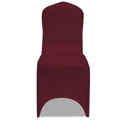 Elastīgs krēsla pārklājs Burgundijas vīna krāsā 6 gab.