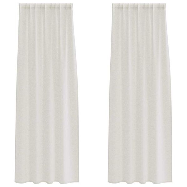 vidaXL Voile aizkaris 2 pcs Krēmkrāsa 245 x 140 cm Poliesters