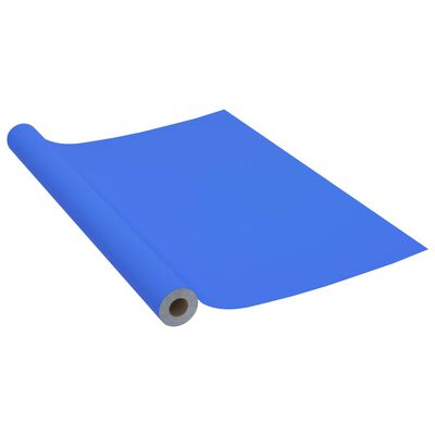 vidaXL mēbeļu līmplēve, spīdīgi zila, 500x90 cm, PVC