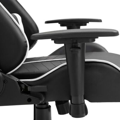 vidaXL datorspēļu krēsls, balta mākslīgā āda