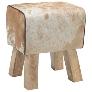 vidaXL sols 40 x 30 x 45 cm Īsta āda Brūna un balta