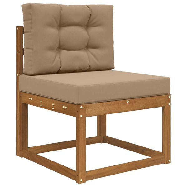 vidaXL Āra dīvāna spilvens 2 pcs Pelēkbrūna Poliesters