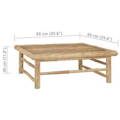 vidaXL dārza galds, 65x65x30 cm, bambuss