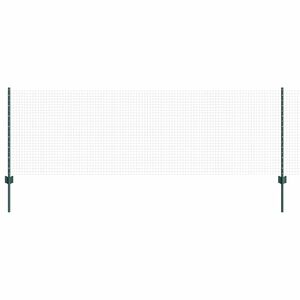 vidaXL Metināts žogs ar stabiem 50 x 0,8 m PVC pārklāts tērauds Zaļa