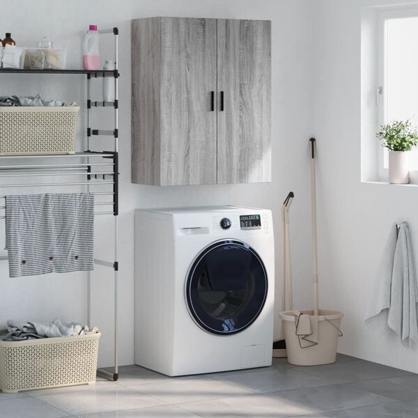 vidaXL sienas skapītis, 69,5x34x90 cm, pelēcīga ozolkoka krāsa