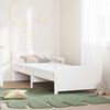 vidaXL Gultas rāmis ar matraci Balts 80 x 200 cm Ciets priedes koks