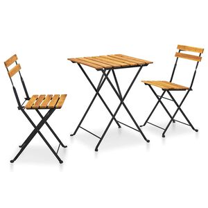 vidaXL 3-daļīgs bistro mēbeļu komplekts, saliekams, akācijas masīvkoks