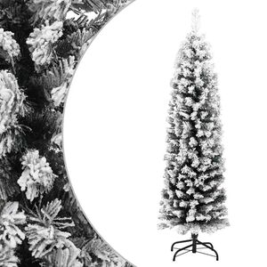vidaXL mākslīgā Ziemassvētku egle ar sniegu, &scaron;aura, zaļa, 120 cm, PVC