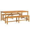 vidaXL Dārza ēdamgalds 3 pcs Brūna Cietā akācijas koks