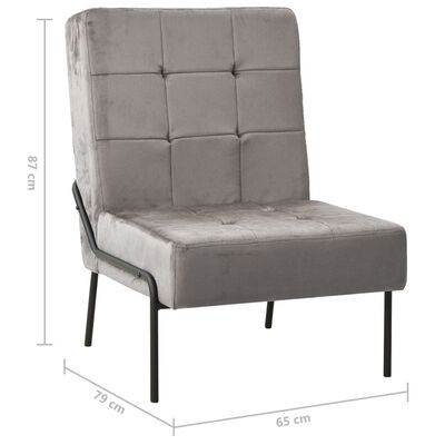 vidaXL atpūtas krēsls, 65x79x87 cm, gaiši pelēks samts