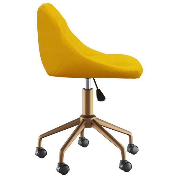 vidaXL grozāms virtuves krēsls, sinepju dzeltens samts