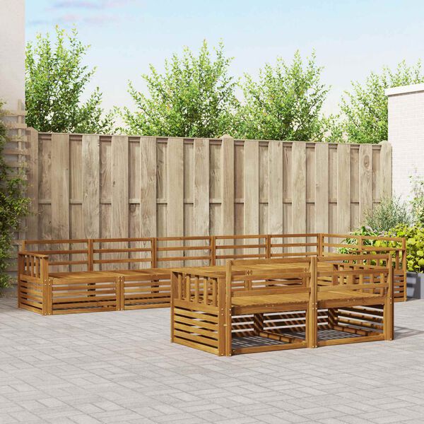 vidaXL Āra dīvānu komplekts 8 pcs Dabiska Cietā akācijas koks