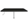 vidaXL izvelkama markīze ar stabu, 500x350 cm, manuāla, antracītpelēka