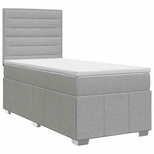 vidaXL Kontinentālā gulta ar matraci Gai&scaron;i pelēka 80 x 200 cm Audums
