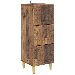 vidaXL Atvilktņu skapis Vecs koks 33 x 34,5 x 90 cm Inženierijas koks